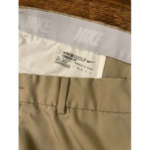 Nike Golf Dri Fit Pants Standard Fit Size 34 Mens Beige Flat Front